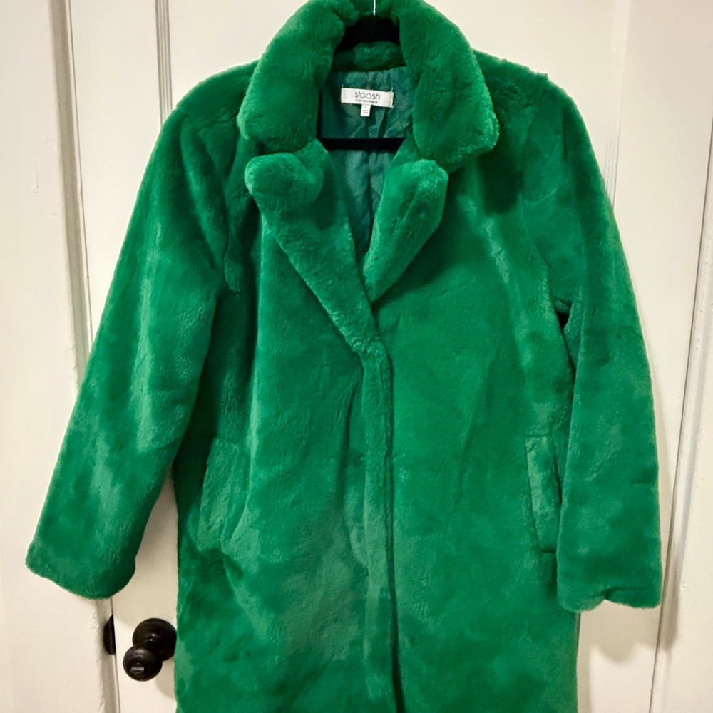 Stoosh Vibrant Green Faux Fur Jacket